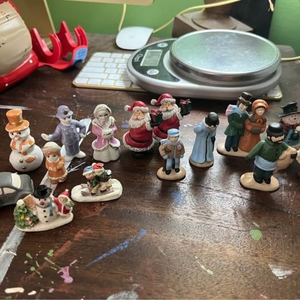 Assorted Christmas Village Figurines Lot